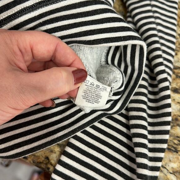 Billabong White And Dark Gray Striped Cotton Blend Zip Up Hoodie Size S - Picture 7 of 9